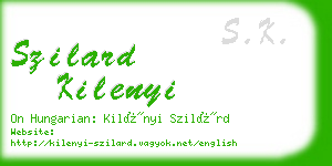 szilard kilenyi business card